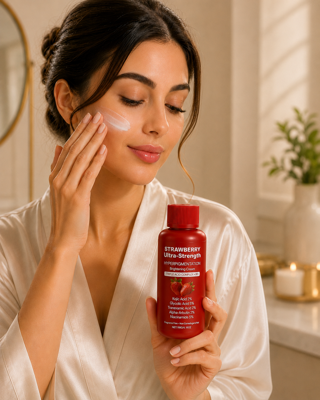 Strawberry Brightening Creme für dunkle Hautstellen